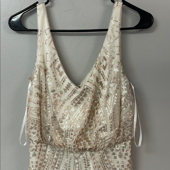 MARINA Cream Maxi Dress - Picture 3 of 4